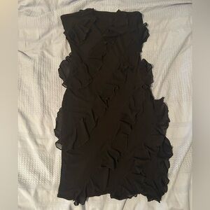 Amazon Black Ruffled Mini Dress